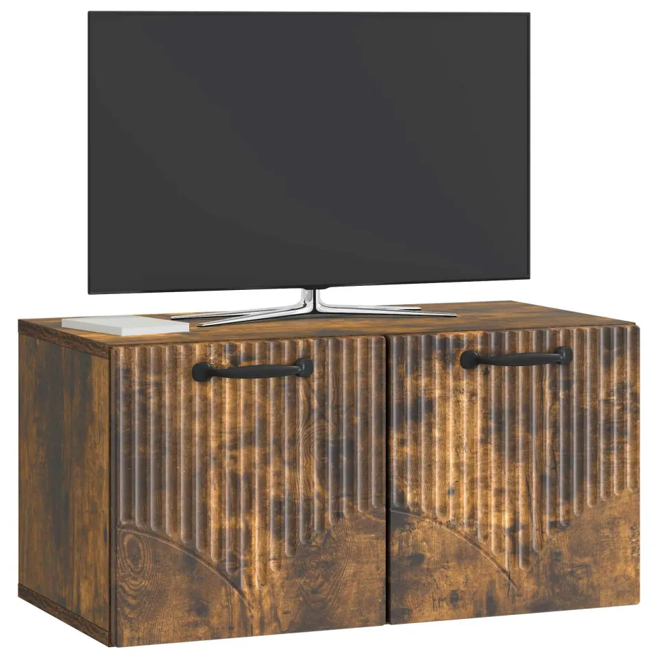 vidaXL Wandbeugel TV-kast Gerookt eiken 59,5 x 31 x 30 cm Bewerkt hout, foto 2