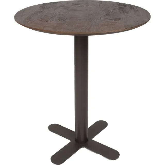 Home67 Horeca Eettafel Kruispoot - Espresso Mangohout - Rond ø70 cm Bruin