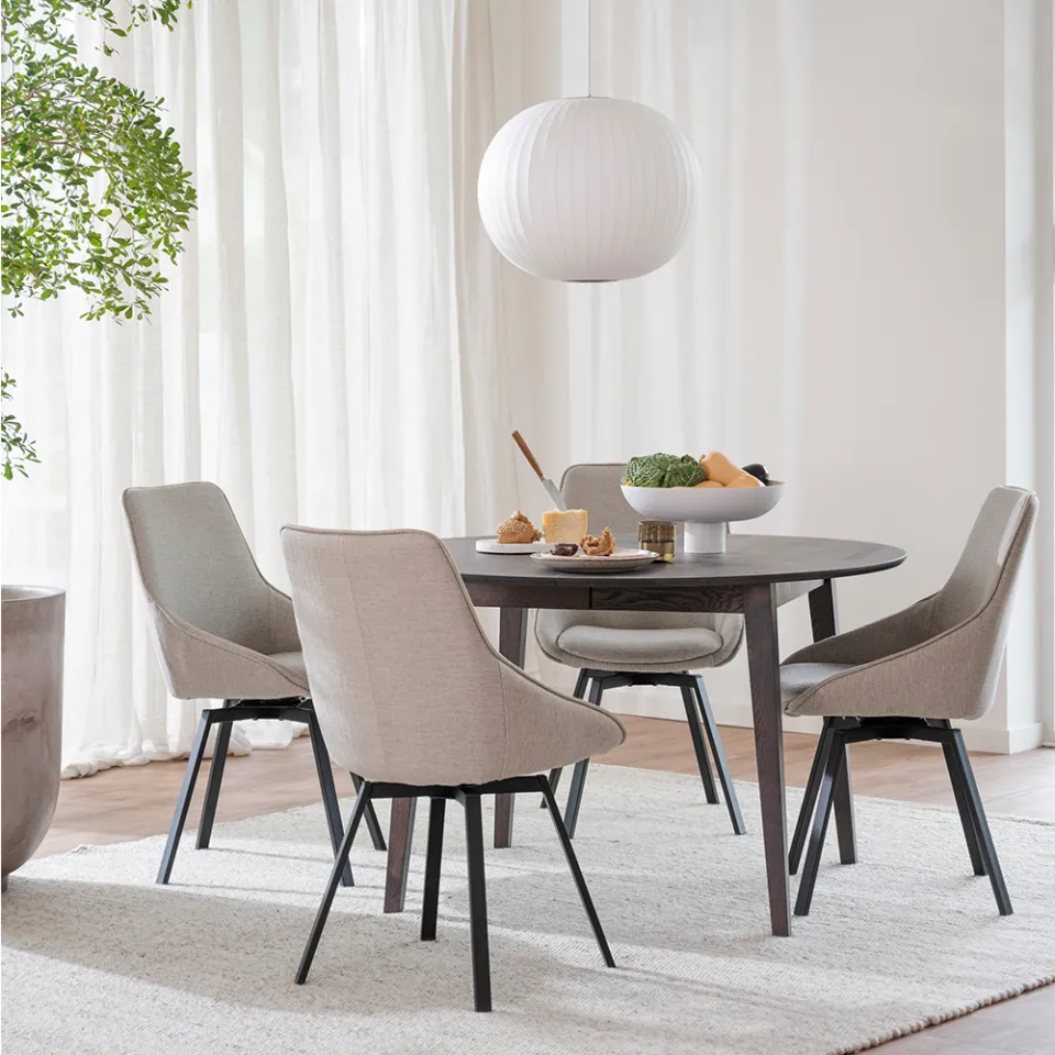 Rowico Home Alison draaibare eetkamerstoel beige - set van 2, foto 3