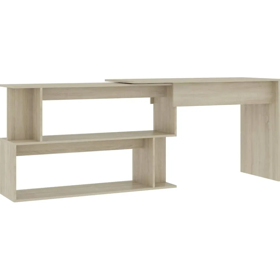 vidaXL Hoekbureau 200x50x76 cm bewerkt hout sonoma eikenkleurig, foto 3