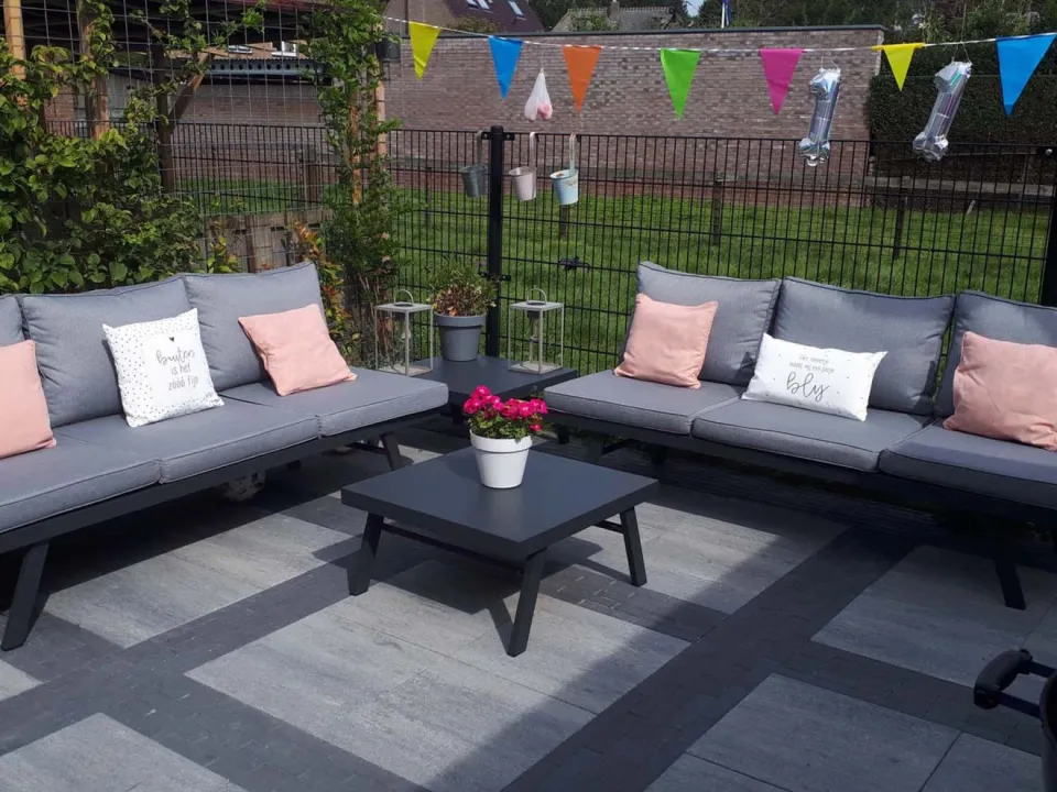 Forza Furniture Forza Vadena lounge tuintafel 72x72x34cm grijs, foto 3