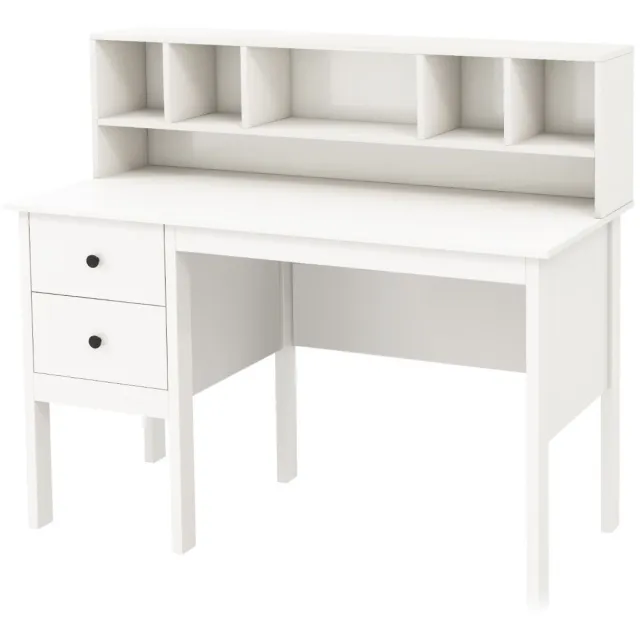 GranMaison Bureau - Bureau met Lades - Wit - 120 x 60 x 110 cm (B x D x H) - Houten Kantoormeubel - Bureau Wit met Lade