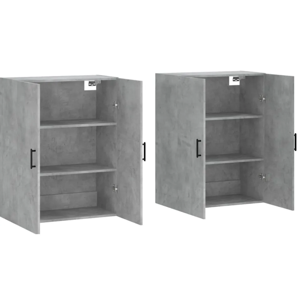 vidaXL Hangkasten 2 st 69,5x34x90 cm betongrijs
