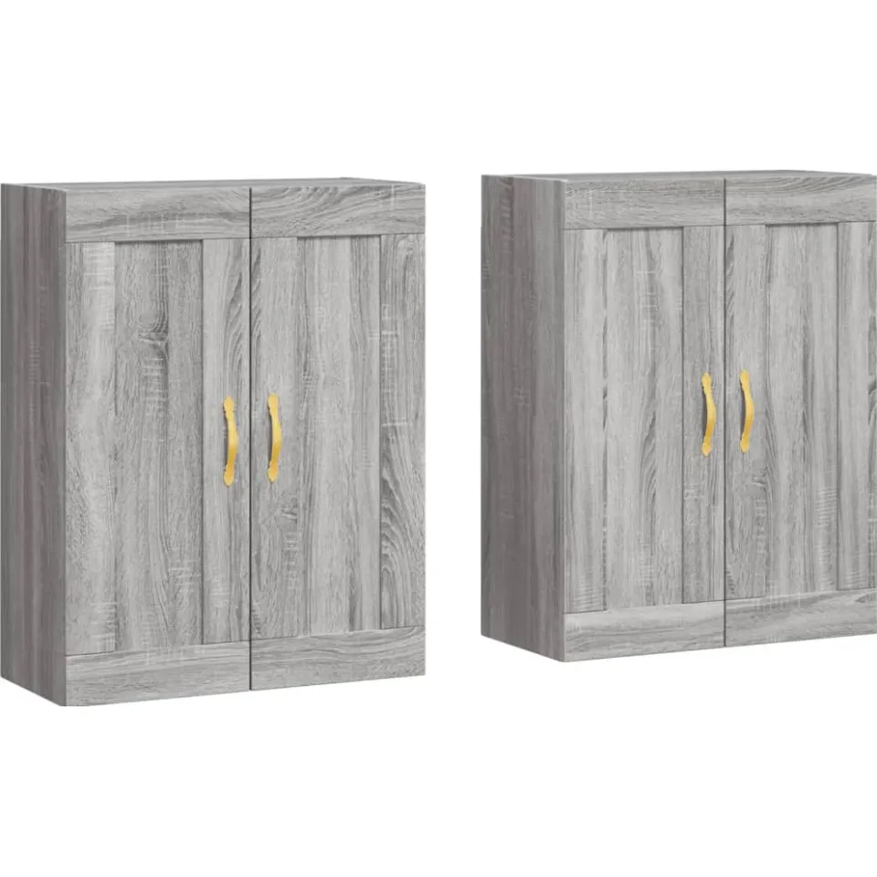 vidaXL Hangkasten 2 st bewerkt hout grijs sonoma eikenkleurig, foto 3