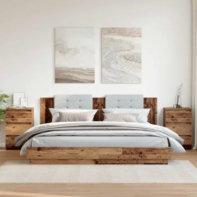 vidaXL Nachtkastjes 2 st 40x35x62,5 cm bewerkt hout oud houtkleurig bruin, foto 2
