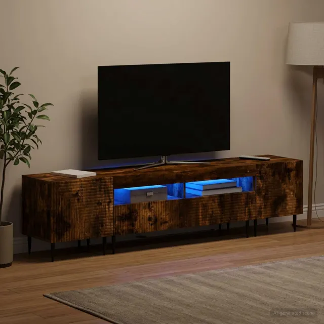 vidaXL 3-delige LED TV-kast Gerookt eiken Bewerkt hout, foto 2