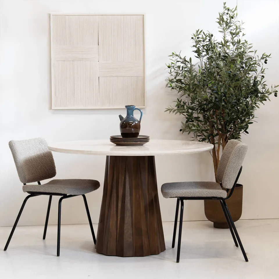 Giga Meubel Eettafel Faiza - Rond - Marmer - 120cm, foto 4