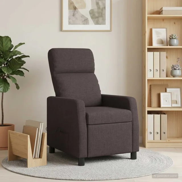 vidaXL Massage Recliner Donkerbruin Stof