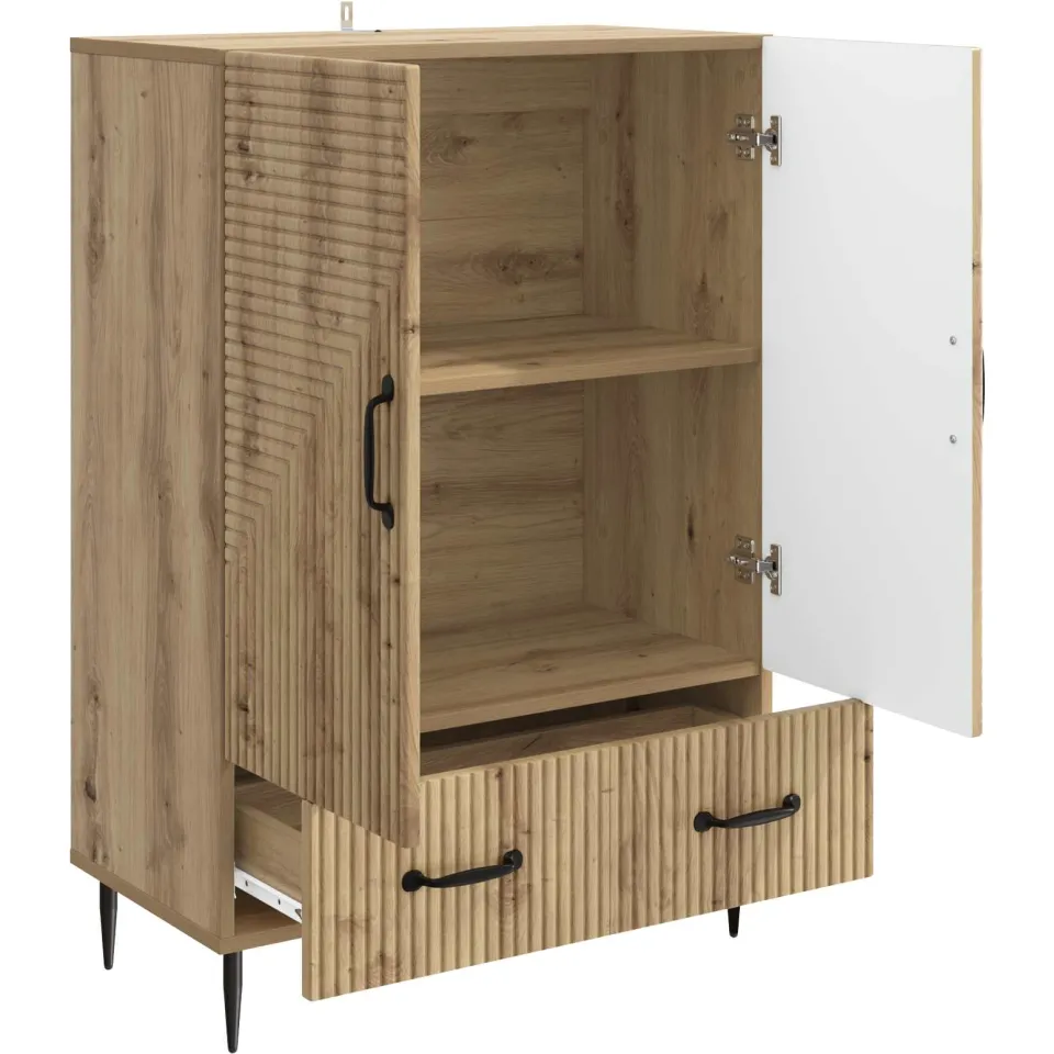 vidaXL Dressoir Artisanaal eiken 66 x 34,5 x 95 cm Bewerkt hout, foto 4