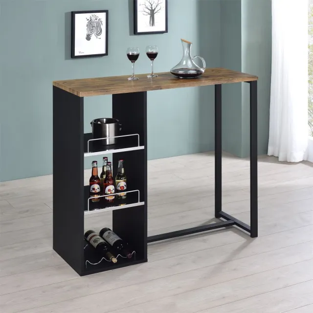 IDIMEX Bartafel PIAVA met plank in wilde eikenlook bruin