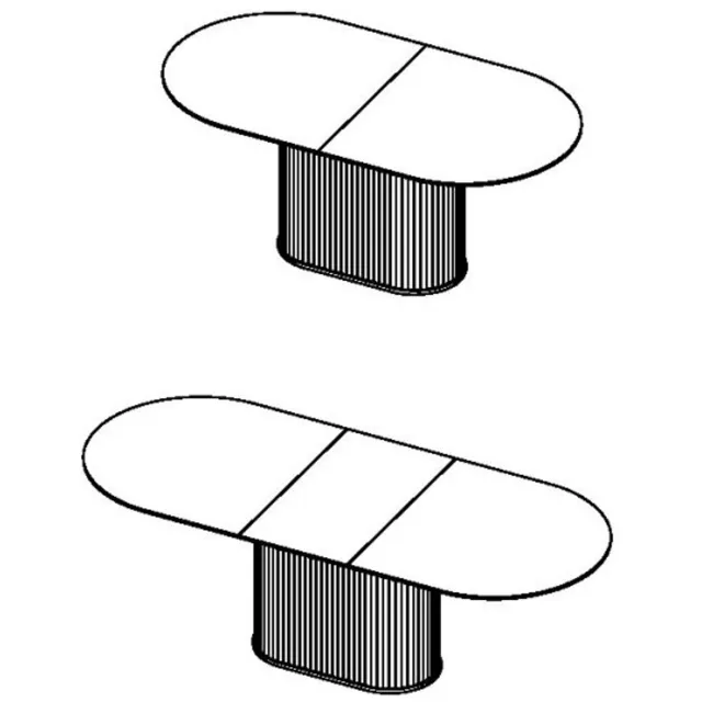 Meubelplaats Eettafel Nola eikenhout Ovaal uitschuifbaar 95x180-230 CM - Bruin
