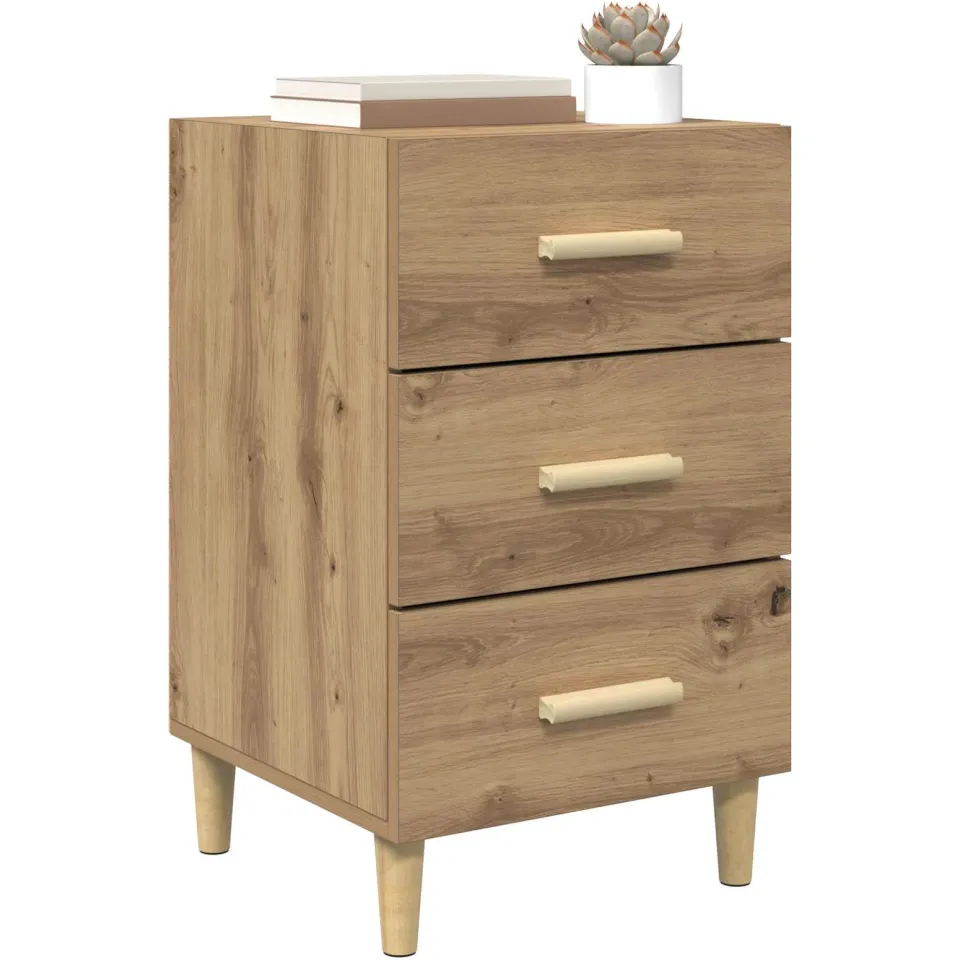 vidaXL Nachtkastje Artisan Eiken 40 x 40 x 66 cm Bewerkt hout Bruin