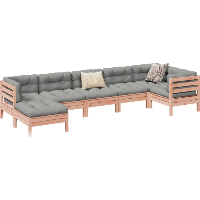 vidaXL 7-delige Loungeset met kussens massief douglas vurenhout Bruin