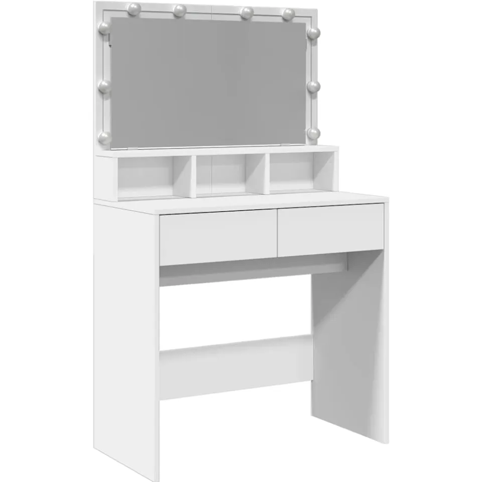 vidaXL Kaptafel met LED 80x41x134,5 cm wit