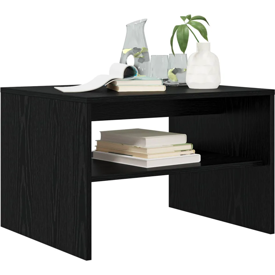 vidaXL Salontafel Zwart Eiken 60 x 50 x 40 cm Bewerkt hout
