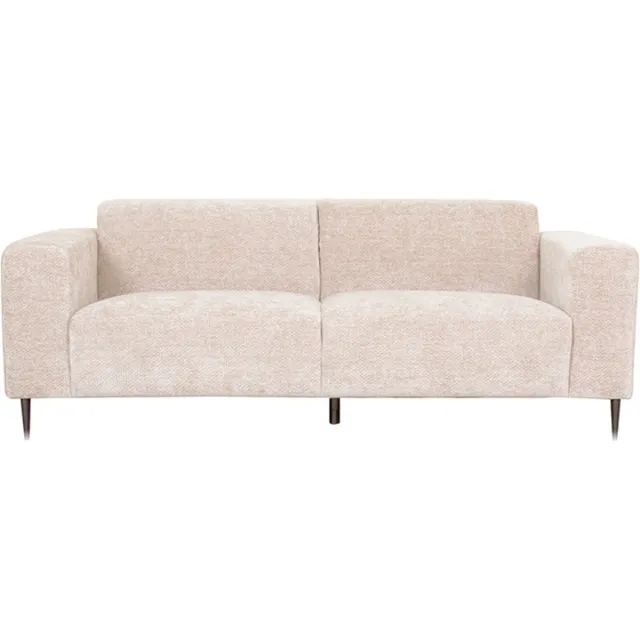 LABEL51 Eden Bank - Naturel - Velvet - 3-Zits- Met Armleuning