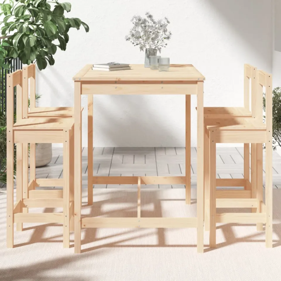 vidaXL 5-delige Barset massief grenenhout bruin, foto 2