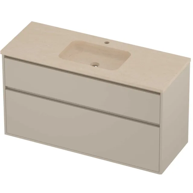 Proline Rollo Badmeubelset Hardsteen Elegant 1 Gat 120x46x67 cm Sand Stone Soft Linen Beige