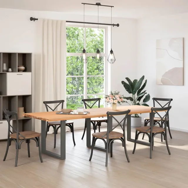 vidaXL Eettafelpoten 3 st U-vormig 90x(72-73) cm staal naturel Bruin