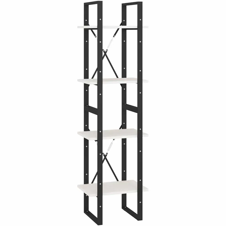 vidaXL Boekenkast met 4 schappen 40x30x140 cm massief grenenhout wit