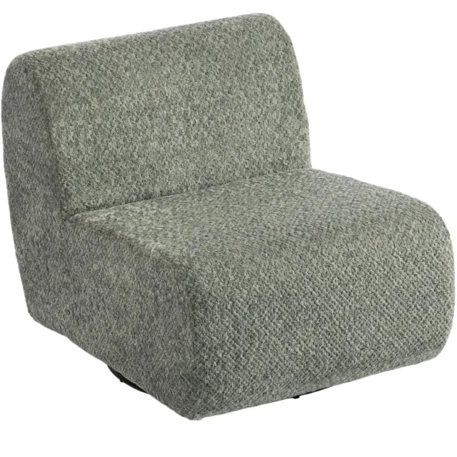 ZYLARO Fauteuil - Draaibare Loungestoel - Chenille-look - Brede Zitting - Voor Woonkamer en Slaapkamer - Grijs