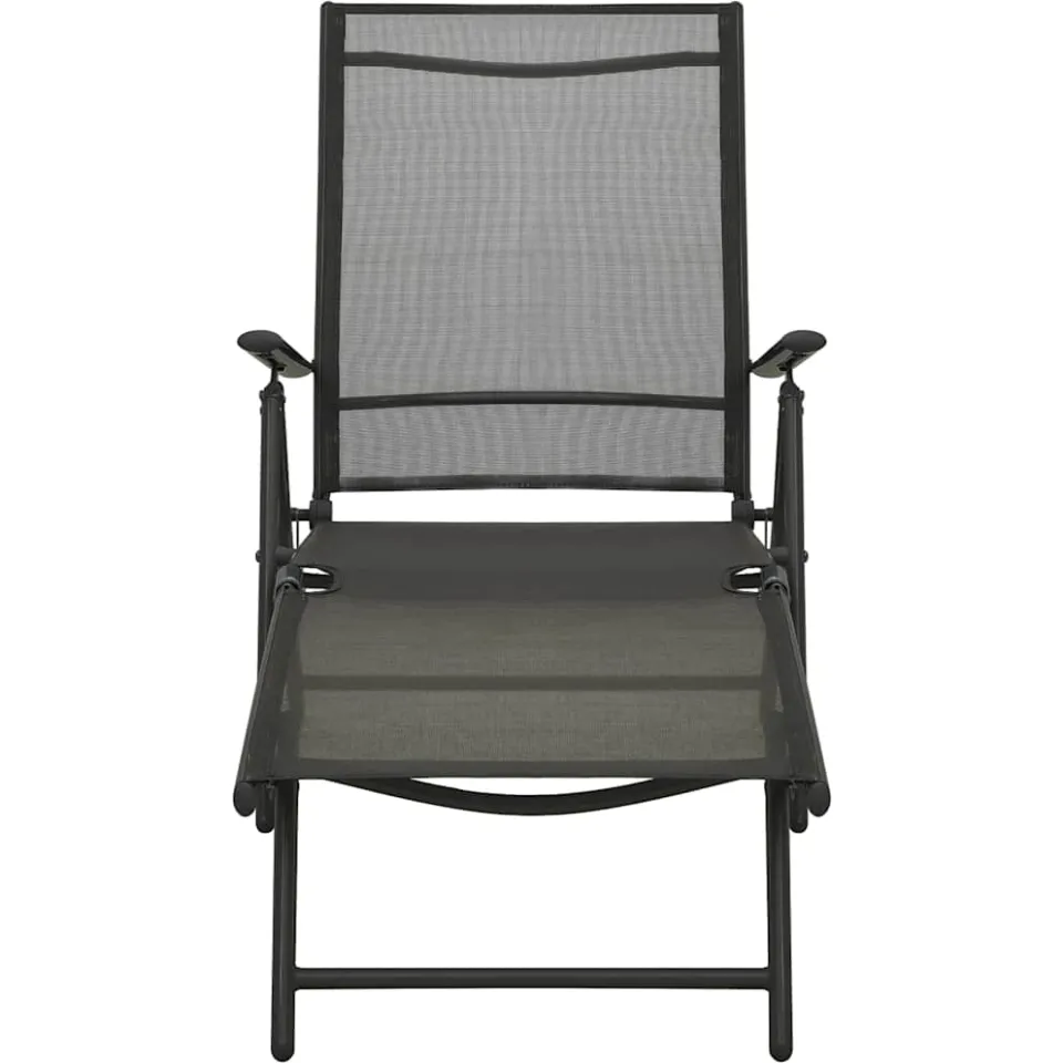 vidaXL 3-delige Loungeset textileen en aluminium zwart, foto 4
