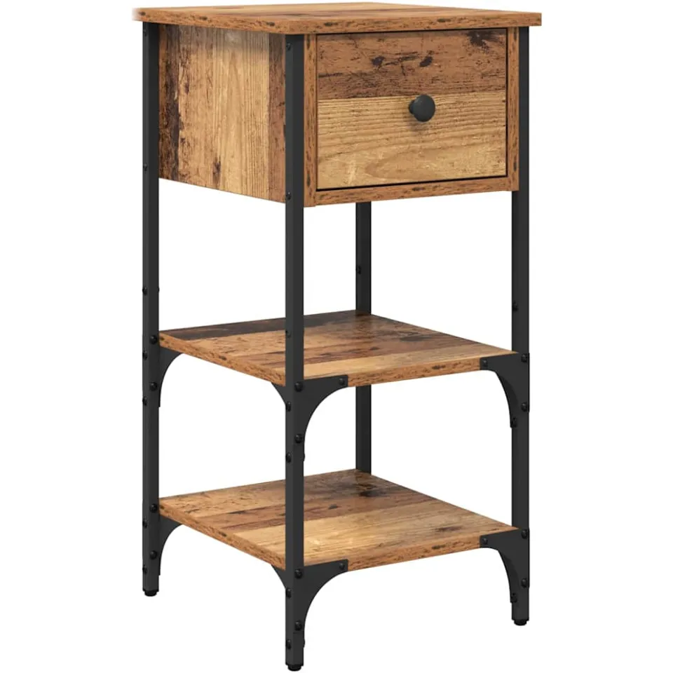 vidaXL Nachtkastje met lade Bruin 33,5 x 36 x 70 cm Geconstrueerd hout, foto 3