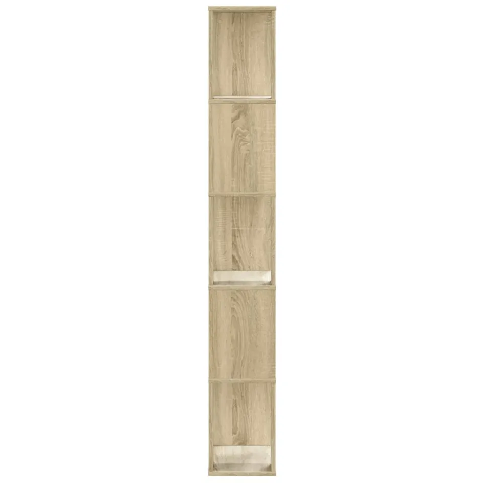vidaXL Boekenkast 5-laags 45x23,5x162,5 cm bewerkt hout sonoma eiken, foto 3