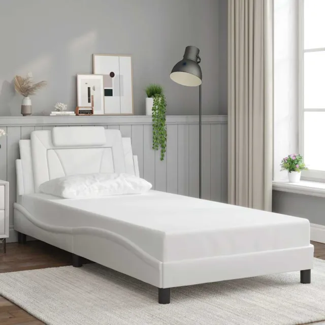 vidaXL Bedframe "Viana" zonder matras kunstleer wit 100x200 cm
