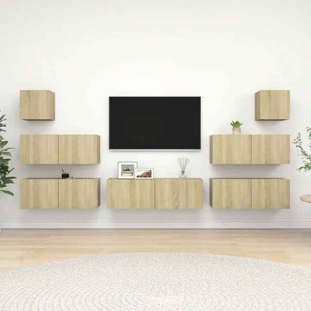 vidaXL 7-delige Tv-meubelset bewerkt hout sonoma eikenkleurig, foto 2