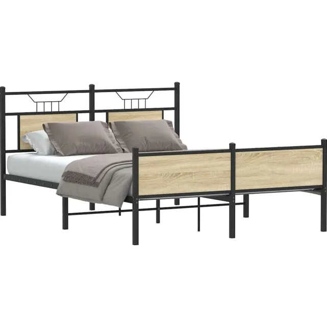 vidaXL Bedframe zonder matras hout sonoma eikenkleurig 140x200 cm