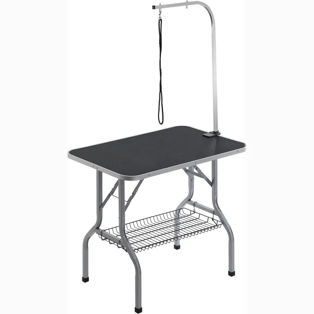 Vevor Verzorgingstafel 985x615x1662mm Scheertafel RVS Hondenverzorgingstafel 150kg Laadvermogen Kaptafel Hond Opvouwbare Huisdieren Verzorgingstafel 914,4x609,6mm Desktop Ideaal voor Baden Trimmen Drogen Borstelen Zwart