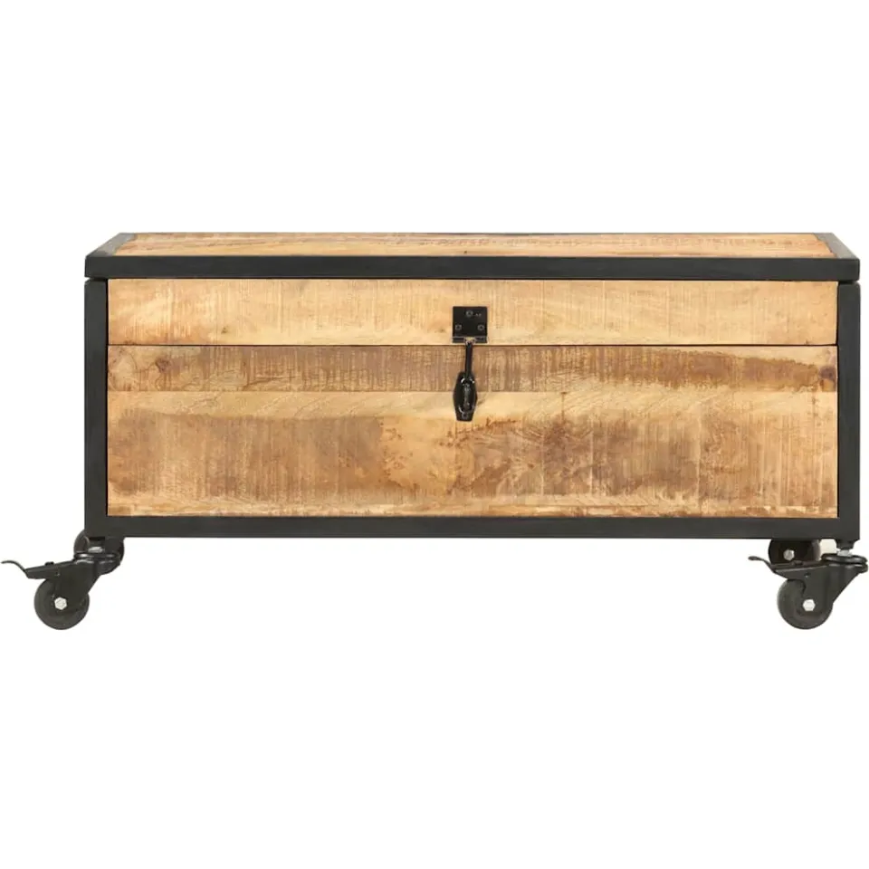 vidaXL Salontafel 70x50x33 cm massief mangohout bruin, foto 2