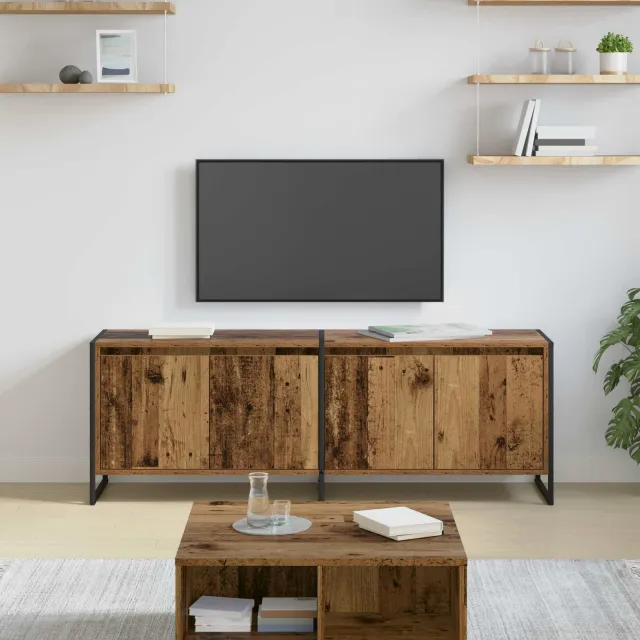 vidaXL TV-kast 140 x 36 x 49.5 cm Oud Hout Bewerkt hout Bruin