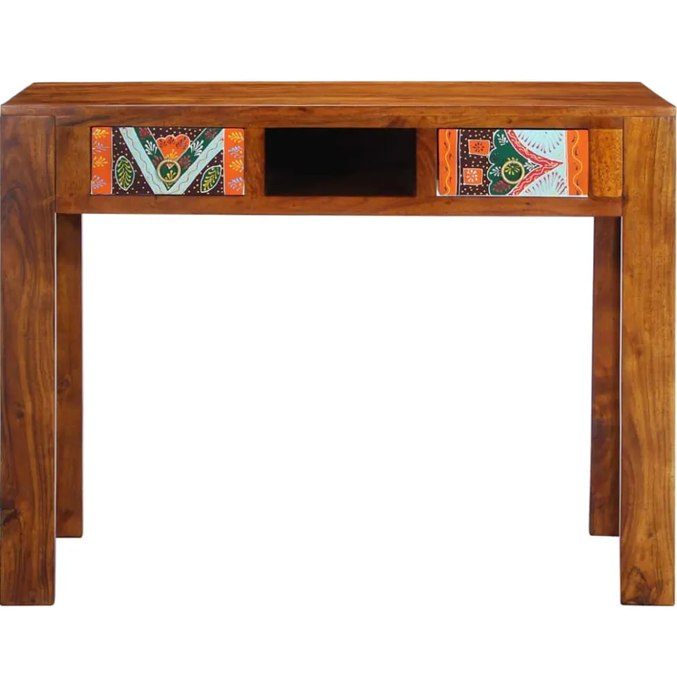 vidaXL Schrijfbureau met lade met opslag Bruin 100 x 50 x 75 cm, foto 2