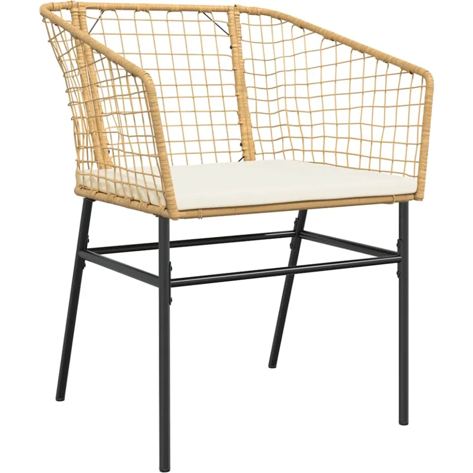 vidaXL 5-delige Tuinset met kussens poly rattan glas bruin, foto 3