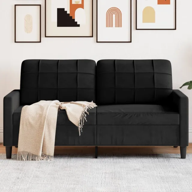 vidaXL Tweezitsbank 140 cm fluweel zwart