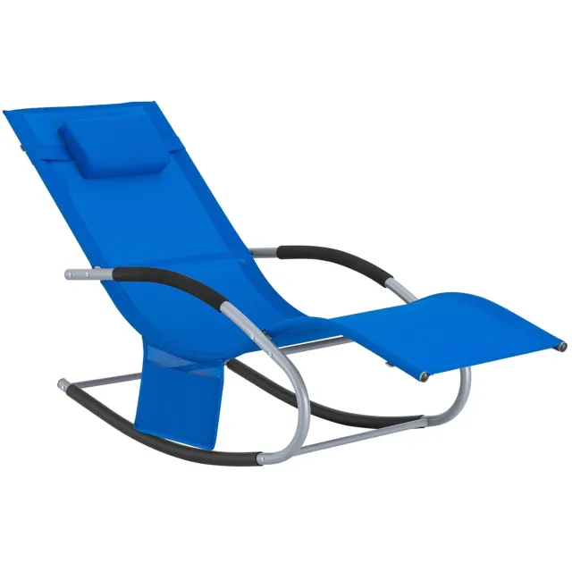 Happiq Ligstoel - Voor Tuinen en Stranden - Schommelfunctie - Koninklijk Blauw