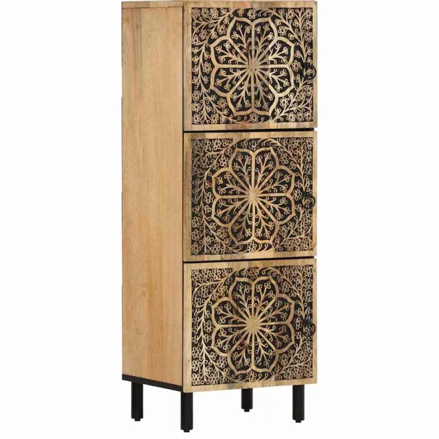 vidaXL Bijzetkast 40x33x110 cm massief mangohout Bruin