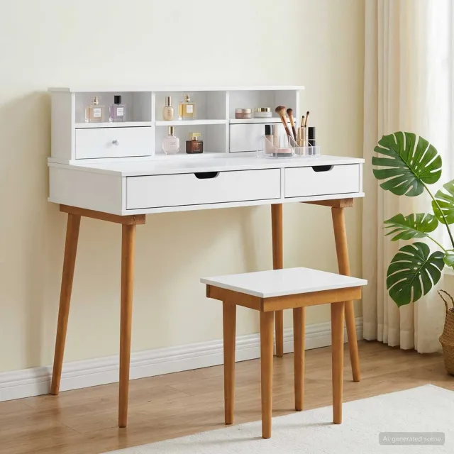 vidaXL Toilettafel Set FAUSKE 3 st Wit 100 x 50 x 103,5 cm