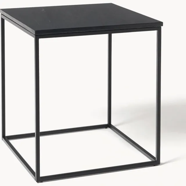 Westwing Collection Marmeren bijzettafel Alys Zwart