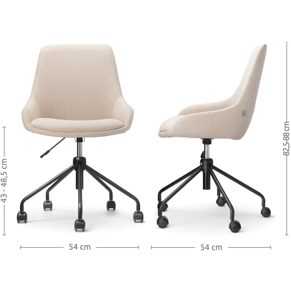 Nolon Nout-Isa bureaustoel beige - zwart onderstel, foto 3