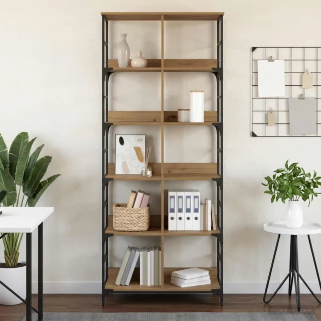 vidaXL Boekenkast 8-laags 78,5 x 33 x 188,5 cm metaal PB Bruin