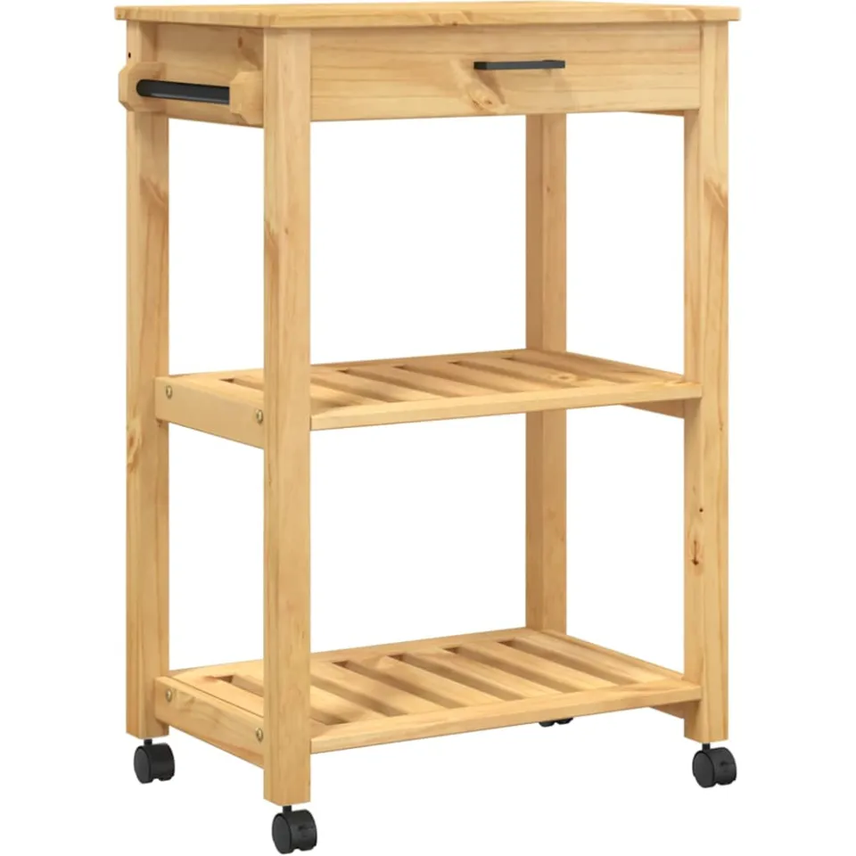 vidaXL Keukentrolley MONZA 60x40x88,5 cm massief grenenhout Bruin