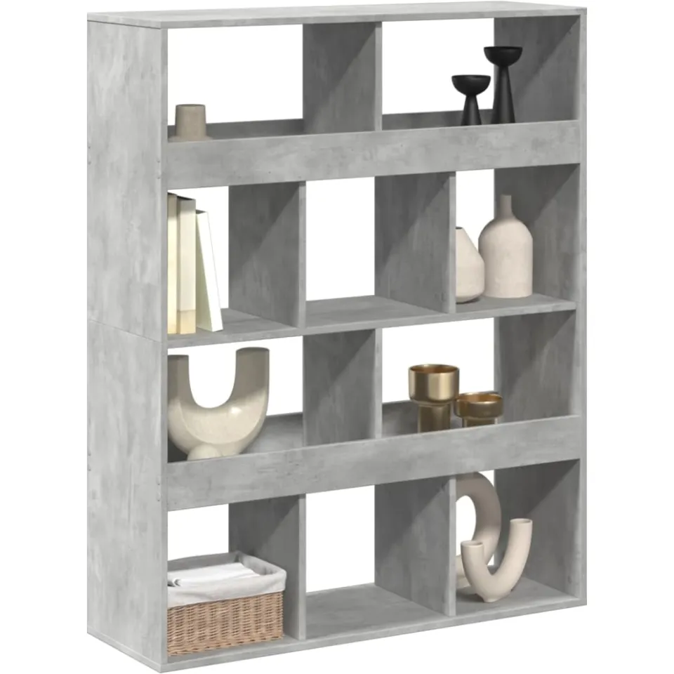 vidaXL kamerscherm 100x33x125,5 cm bewerkt hout betongrijs