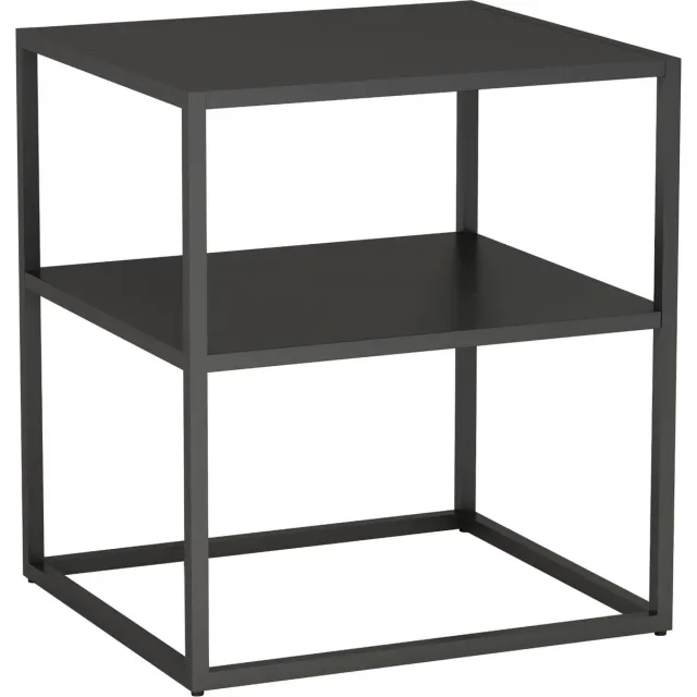 en.casa Bijzettafel Raahe met plank 50,5x45x40 cm zwart