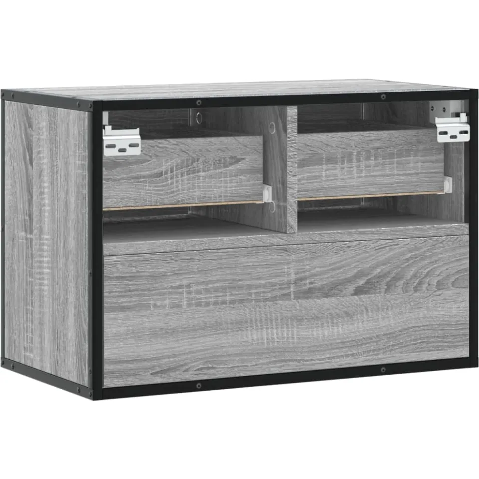 vidaXL Tv-meubel 60x31x39,5 cm bewerkt hout metaal grijs sonoma eiken, foto 4