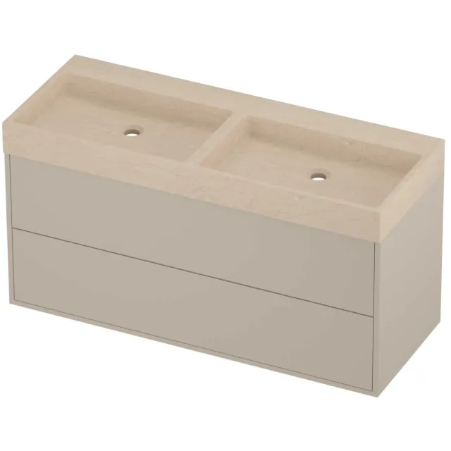Proline Evoli Badmeubelset Hardsteen Loft Zonder Gat 120x46x62 cm Sand Stone Soft Linen Beige