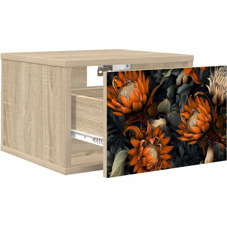 vidaXL Wandkastje LOCHEM Sonoma Eiken 36 x 33 x 25 cm Bewerkt hout Bruin