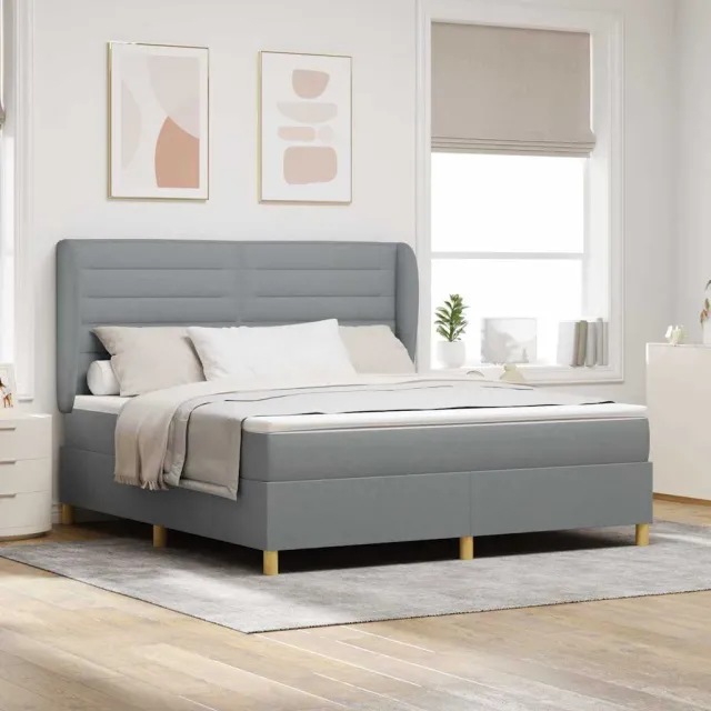 vidaXL Boxspringbed met matras Lichtgrijs 200 x 180 cm Stof
